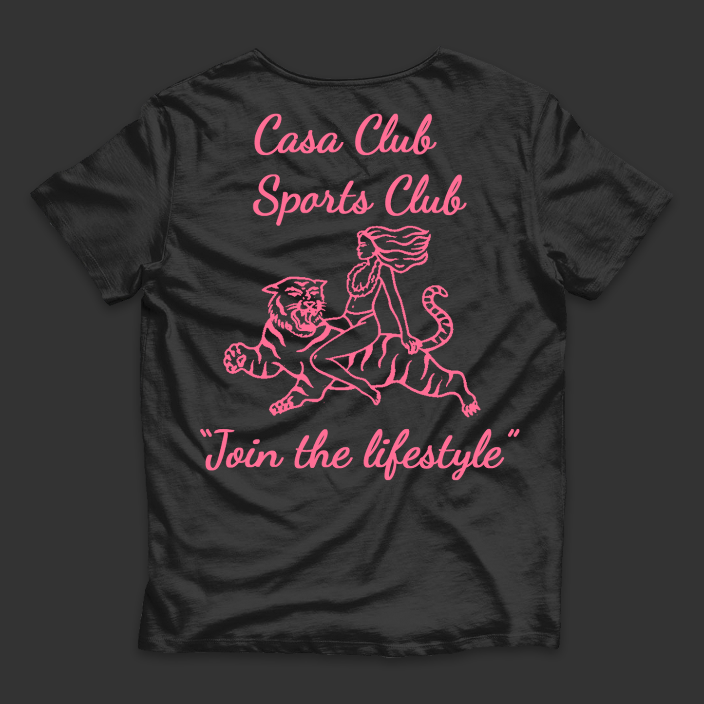 "CASA CLUB SPORTS CLUB 001" - Playera Negra de Manga Corta